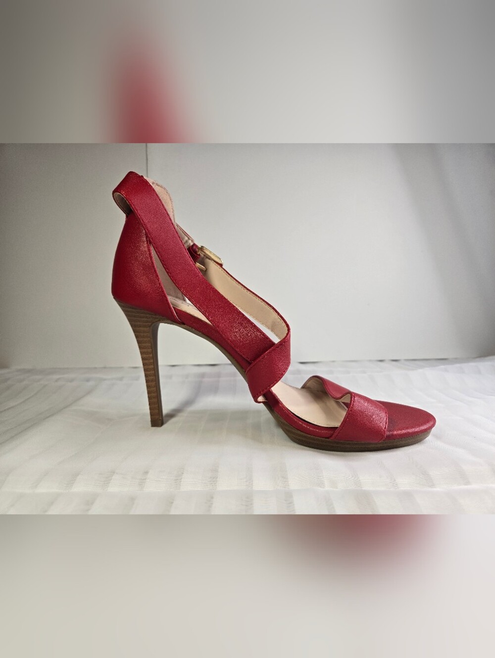 Tahari Red Strappy Stiletto Sandals - Picture 3 of 5